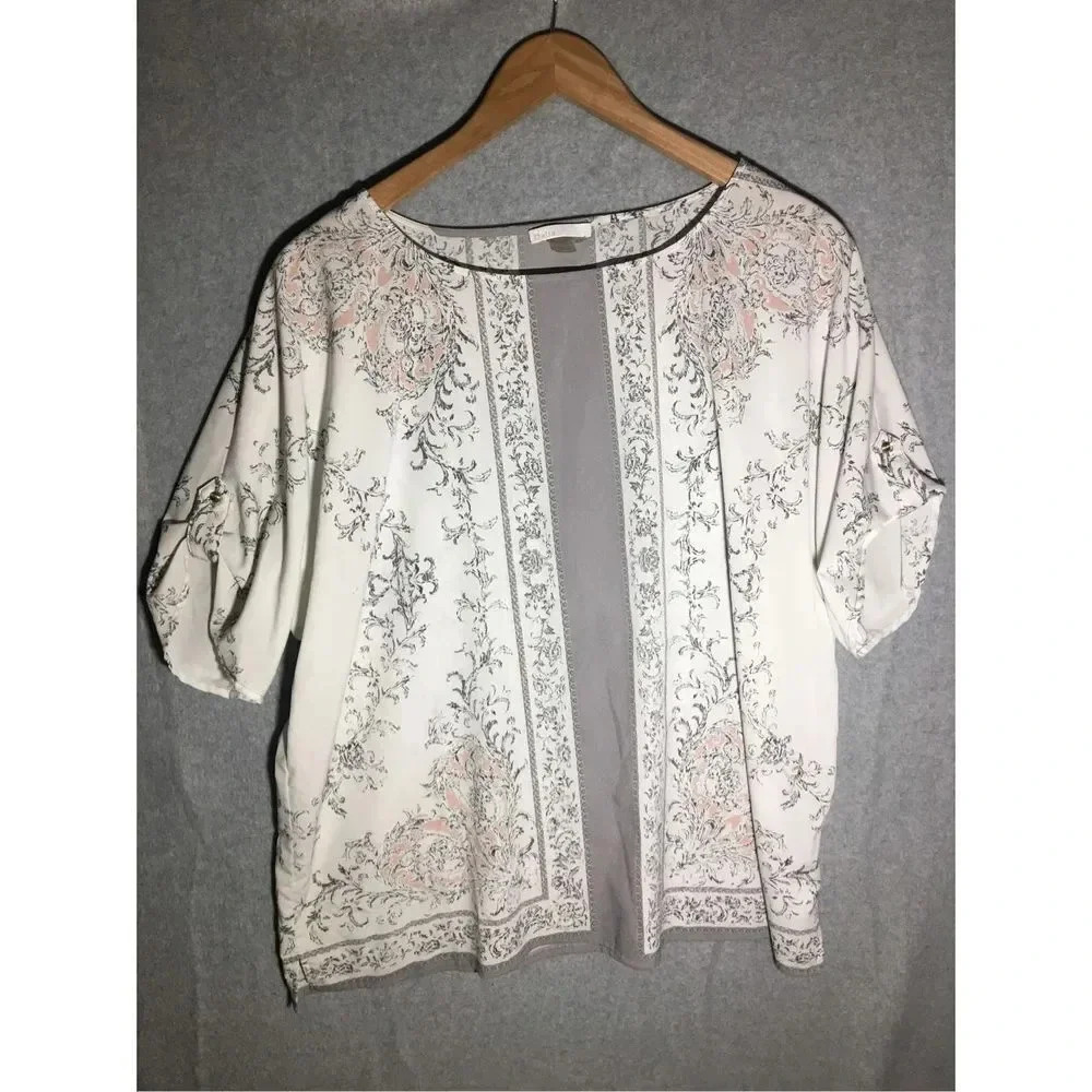 Womens Dalia Blouse Bandana Print Grandma Grey Business Career Work Casual